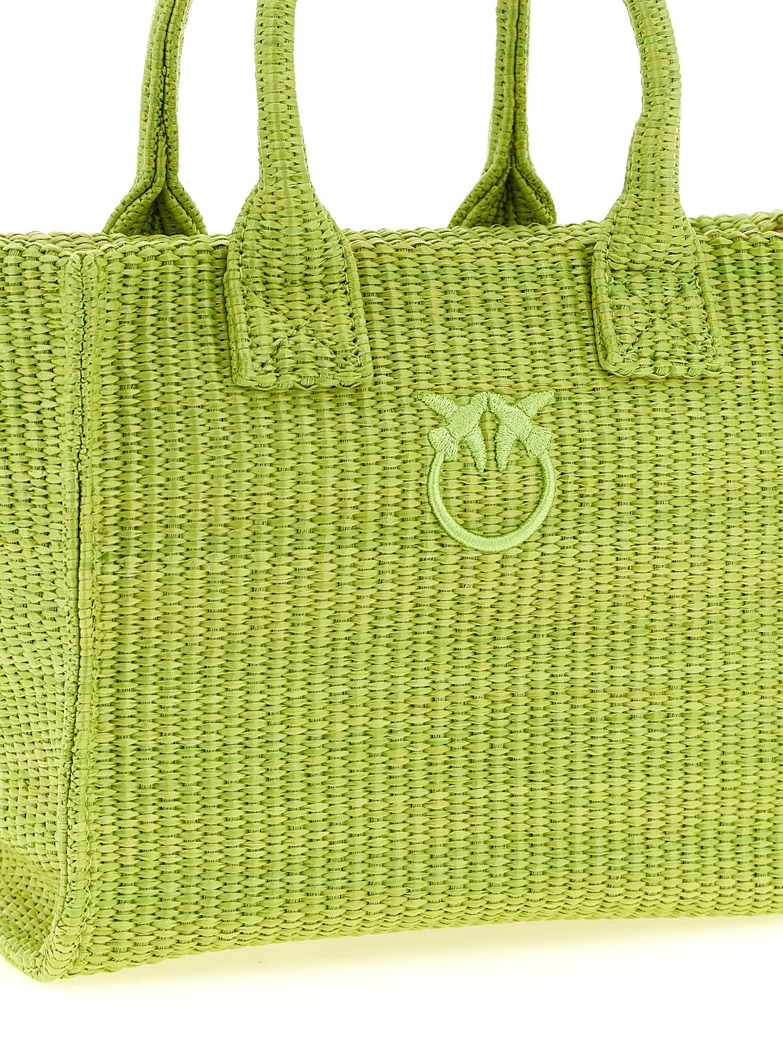 PINKO Green Bicolor Polypropylene Mini Shopping Bag