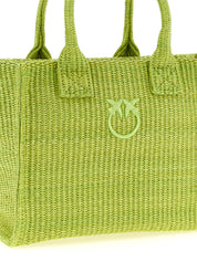PINKO Green Bicolor Polypropylene Mini Shopping Bag