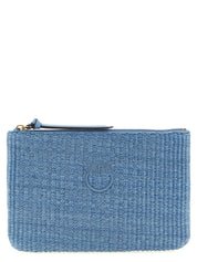 PINKO Light Blue Polypropylene Clutch Bag