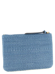 PINKO Light Blue Polypropylene Clutch Bag