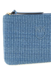 PINKO Light Blue Polypropylene Clutch Bag