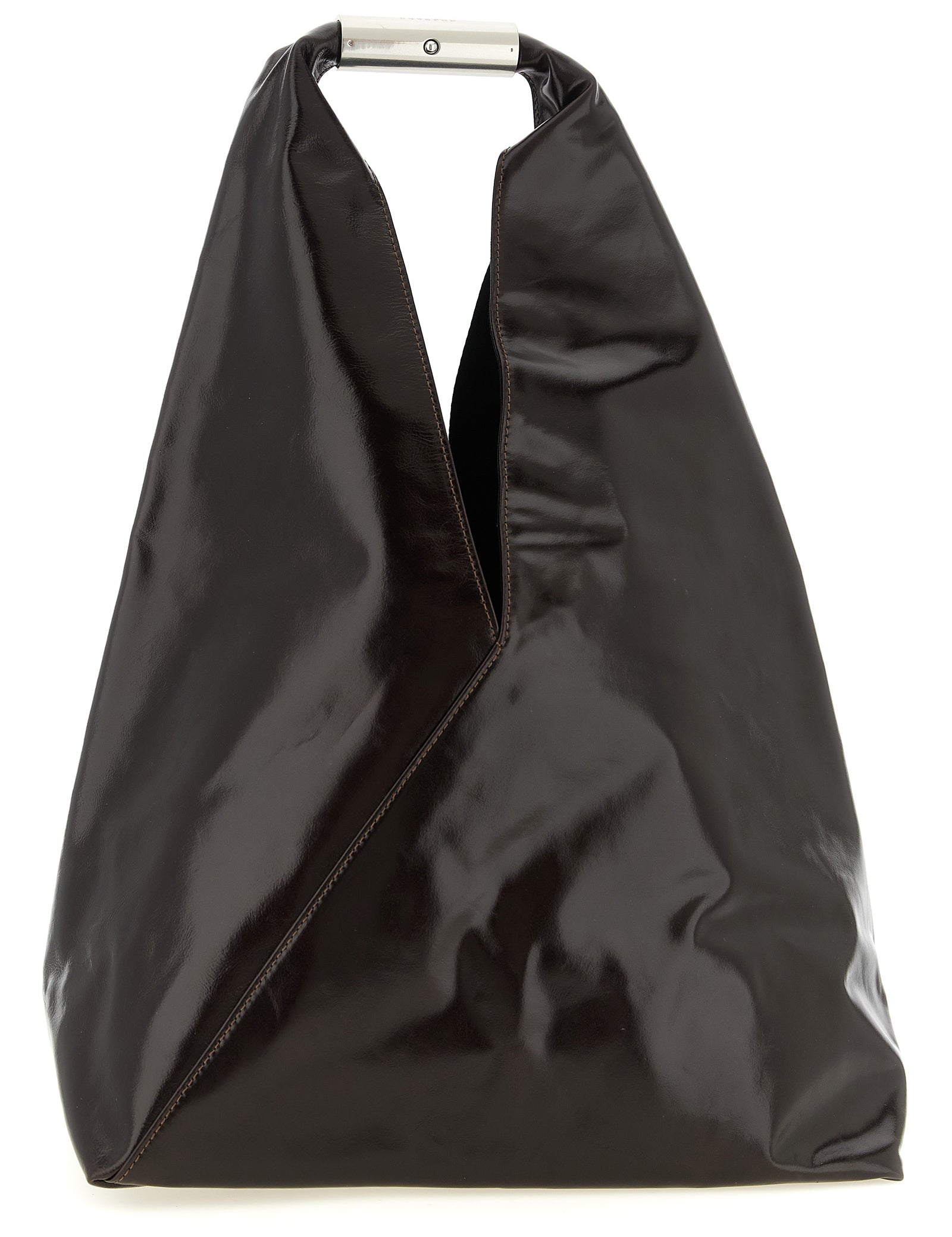 MM6 Maison Margiela Very Dark Brown Cow Leather Handbag