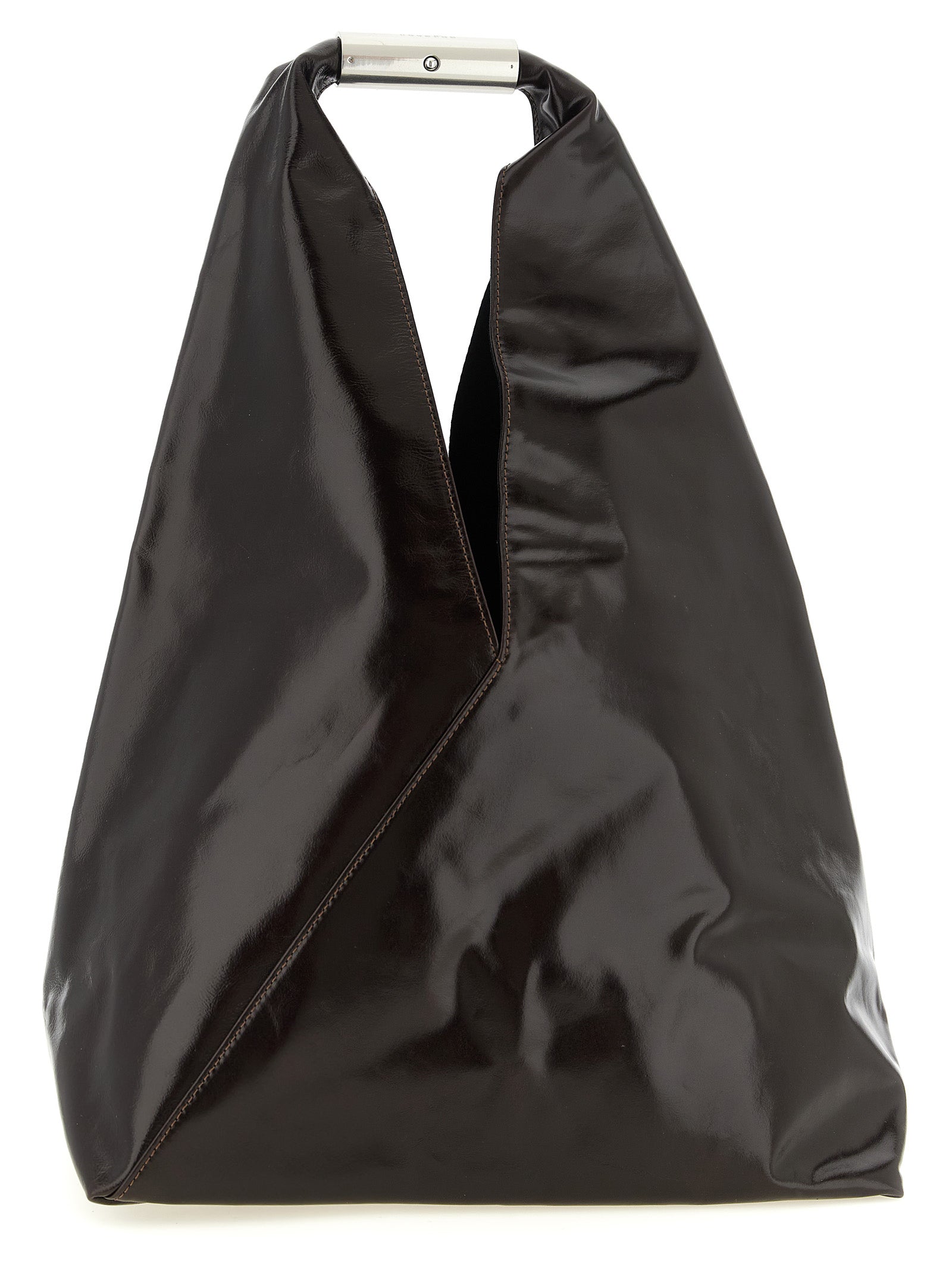 MM6 Maison Margiela Very Dark Brown Cow Leather Handbag