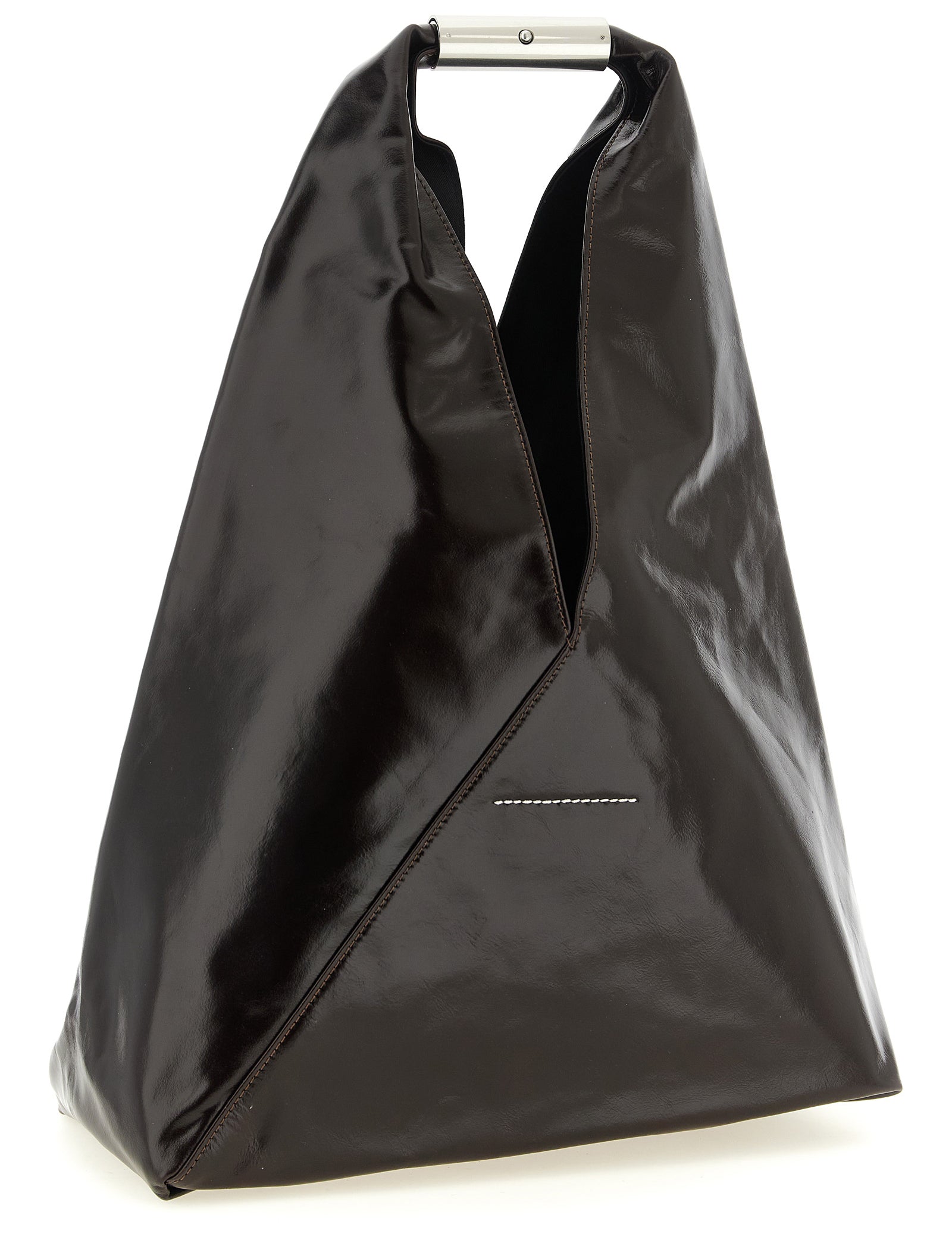 MM6 Maison Margiela Very Dark Brown Cow Leather Handbag