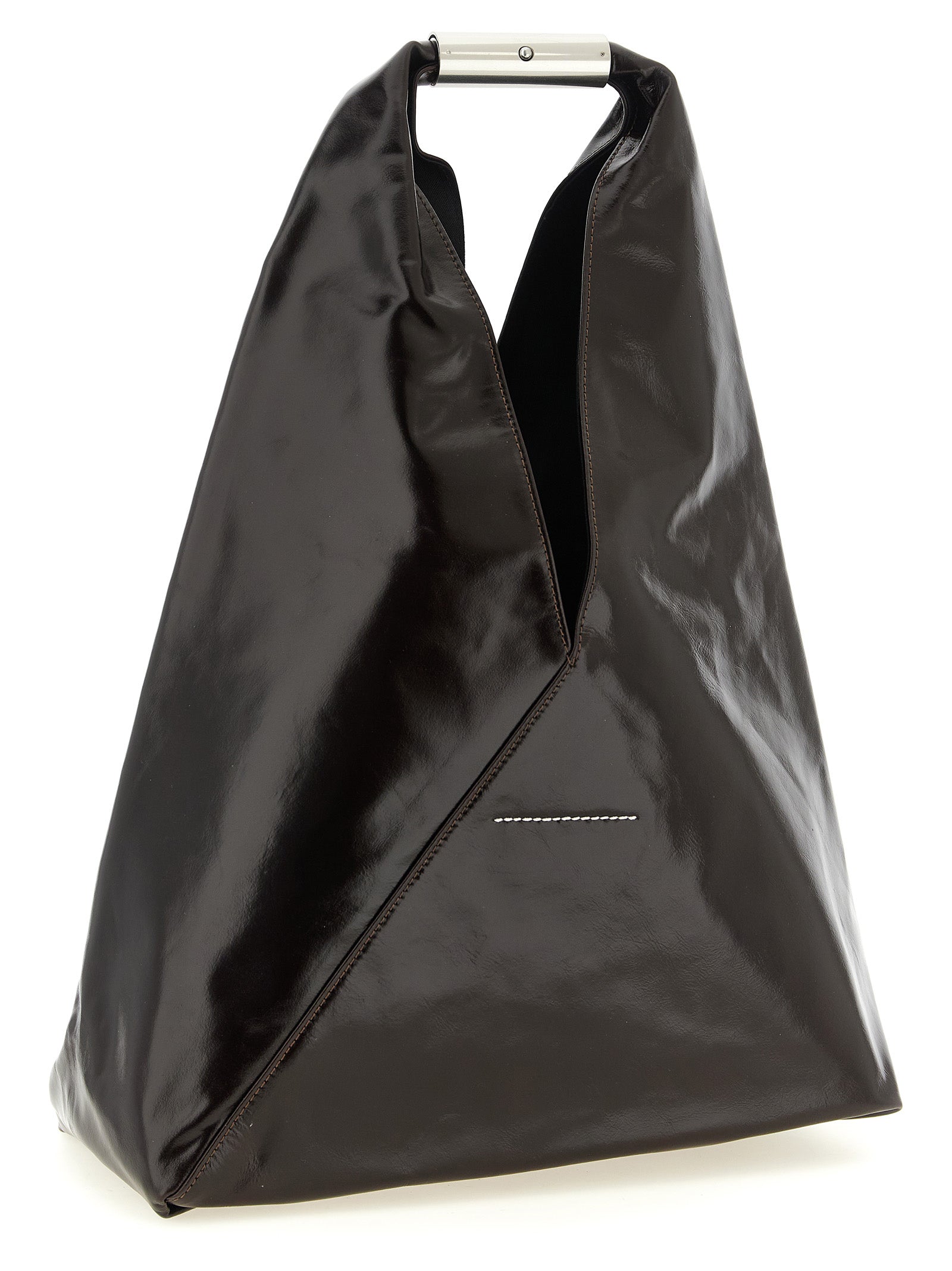 MM6 Maison Margiela Very Dark Brown Cow Leather Handbag