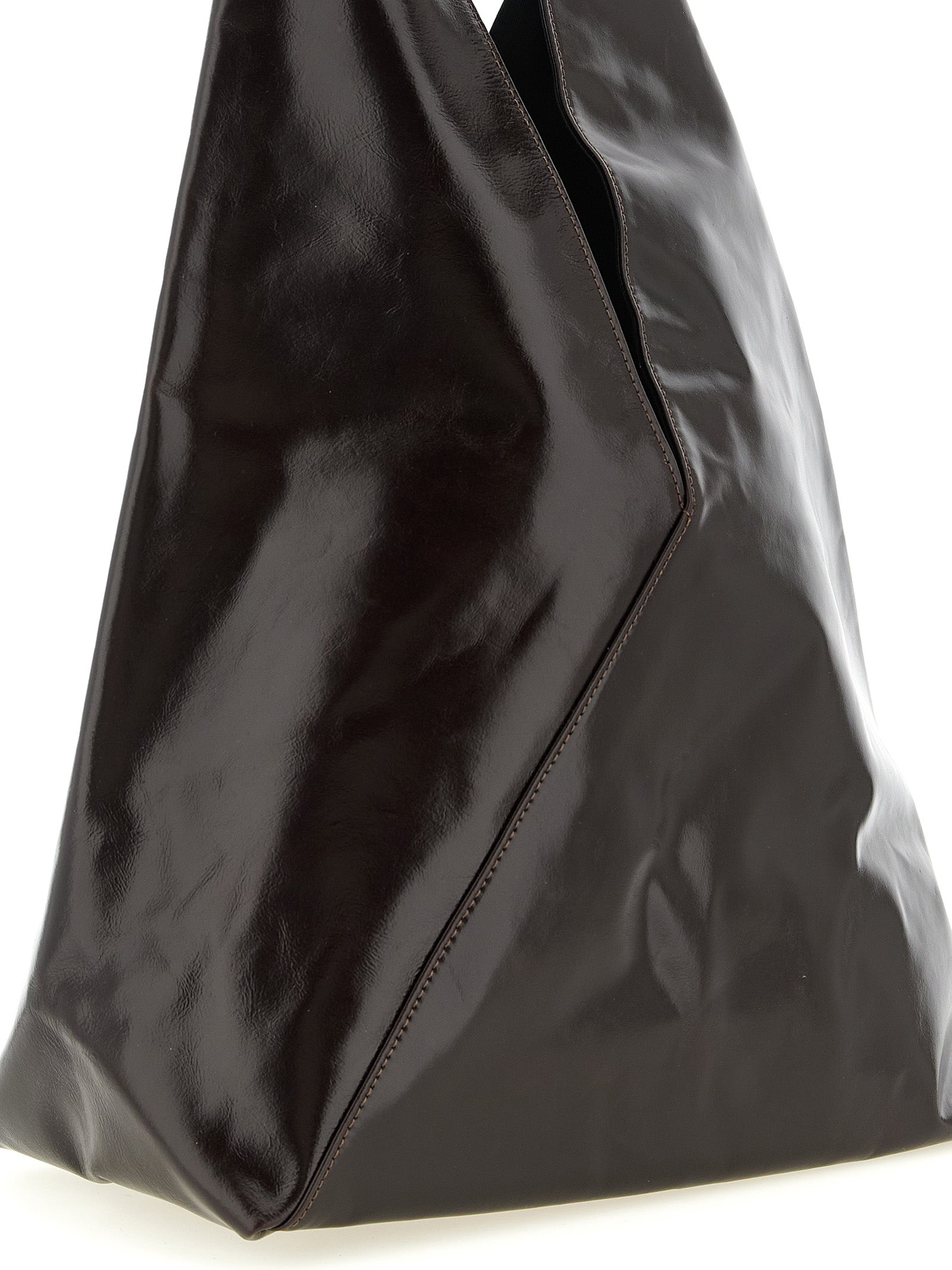 MM6 Maison Margiela Very Dark Brown Cow Leather Handbag