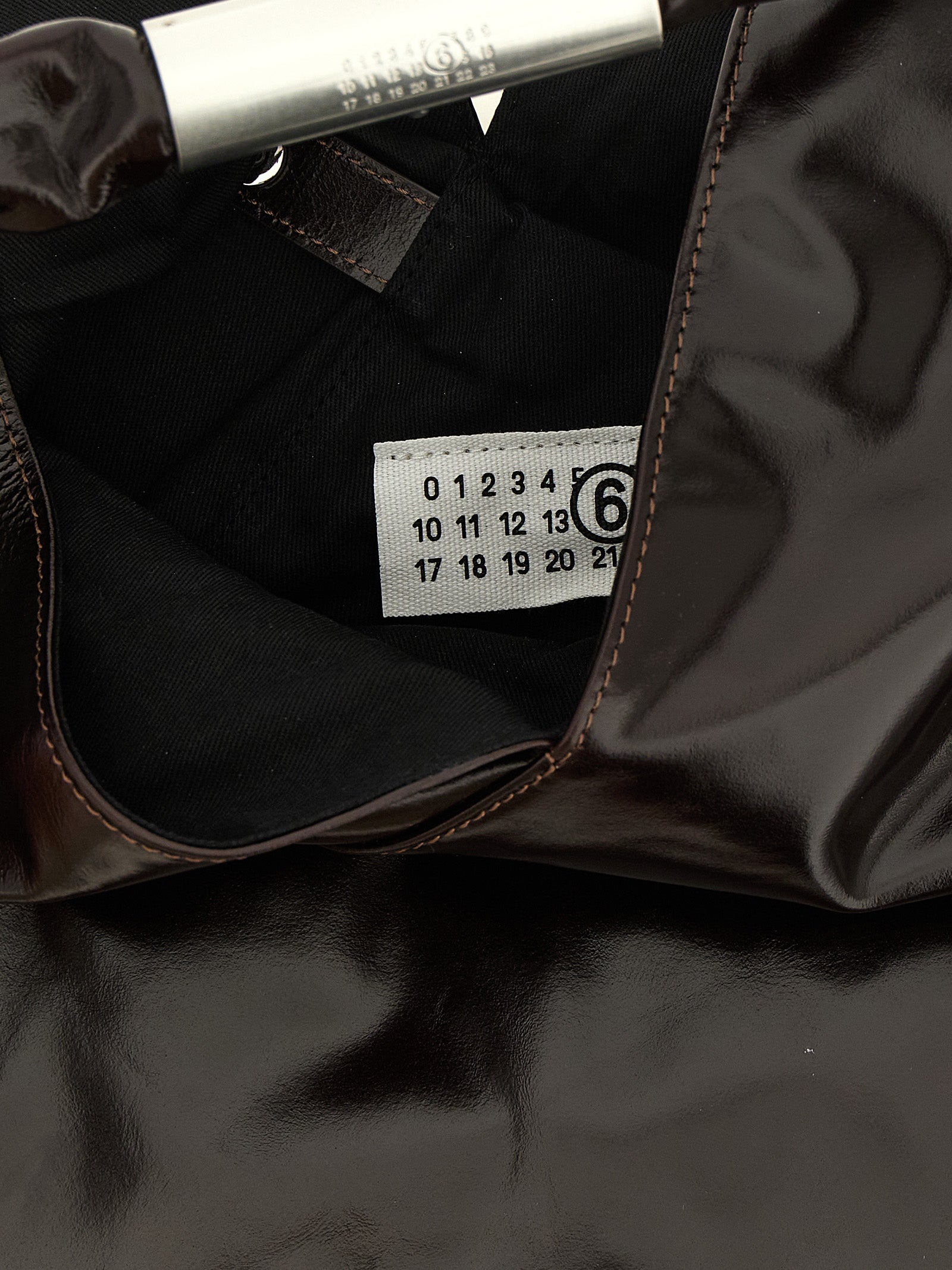 MM6 Maison Margiela Very Dark Brown Cow Leather Handbag