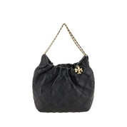 Tory Burch Black Calf Leather Mini Hobo Shoulder Bag
