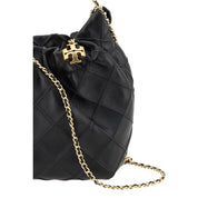 Tory Burch Black Calf Leather Mini Hobo Shoulder Bag