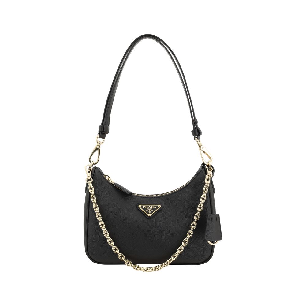 Prada Black Calf Leather Shoulder Bag