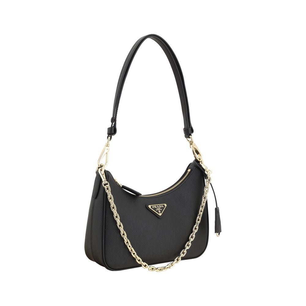 Prada Black Calf Leather Shoulder Bag