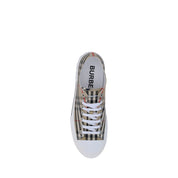 Burberry Brown Cotton Low Top Sneakers