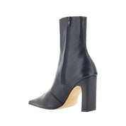 Khaite Black Calf Leather Ankle Boots
