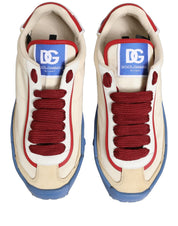 Dolce & Gabbana Multicolor Elastane Nylon Acrylic Calf Old Runner Lace Up Sneakers
