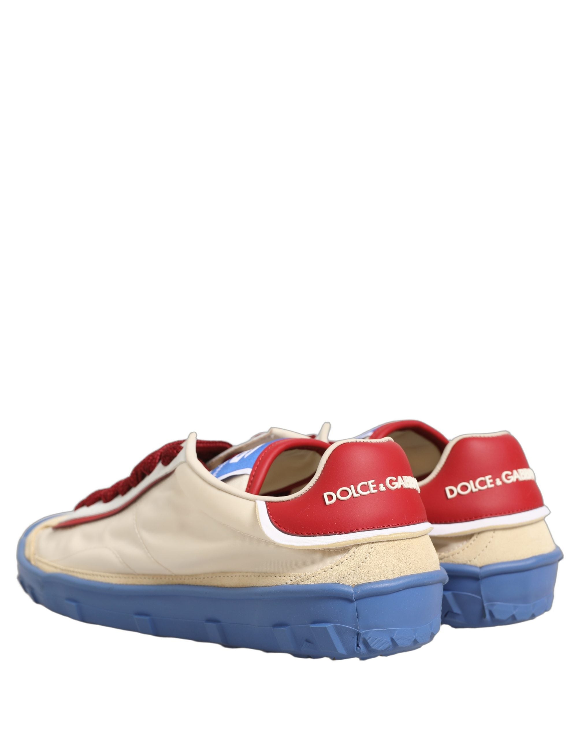Dolce & Gabbana Multicolor Elastane Nylon Acrylic Calf Old Runner Lace Up Sneakers