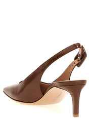Gianvito Rossi Brown Goatskin Mid Heel Pumps