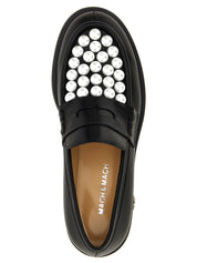 MACH & MACH White/Black Calfskin Slip-On Loafers