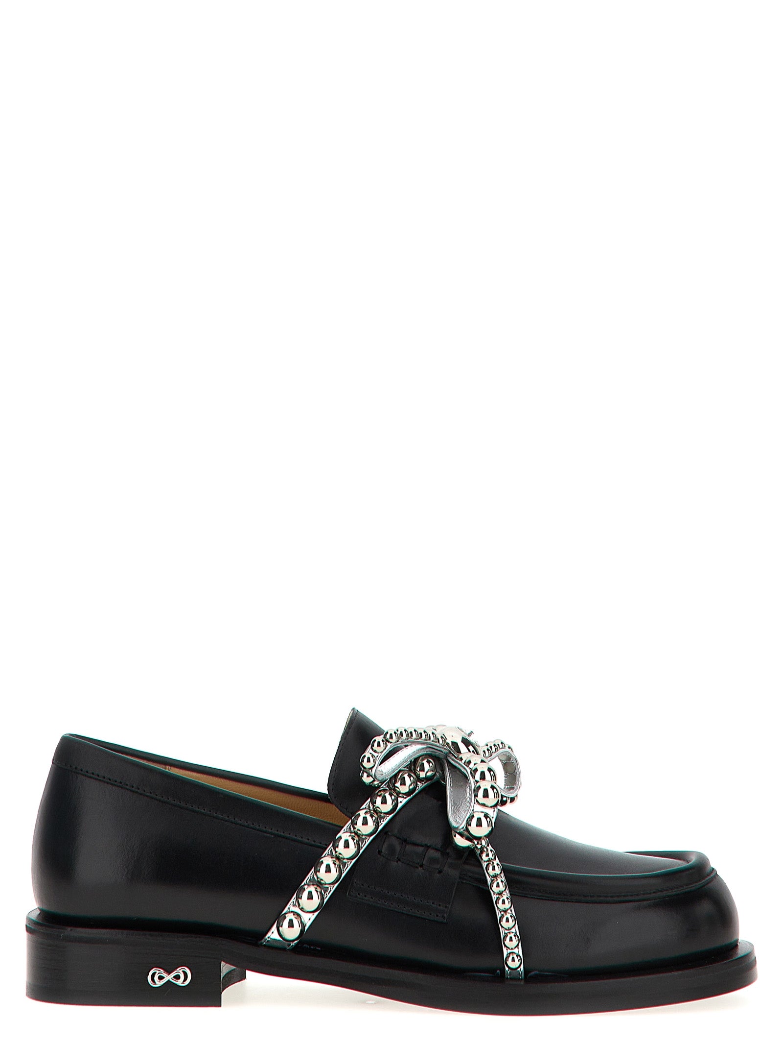 MACH & MACH Black Leather Loafers