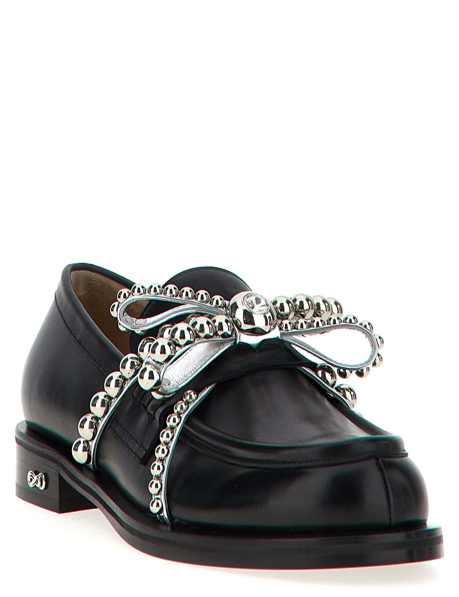 MACH & MACH Black Leather Loafers
