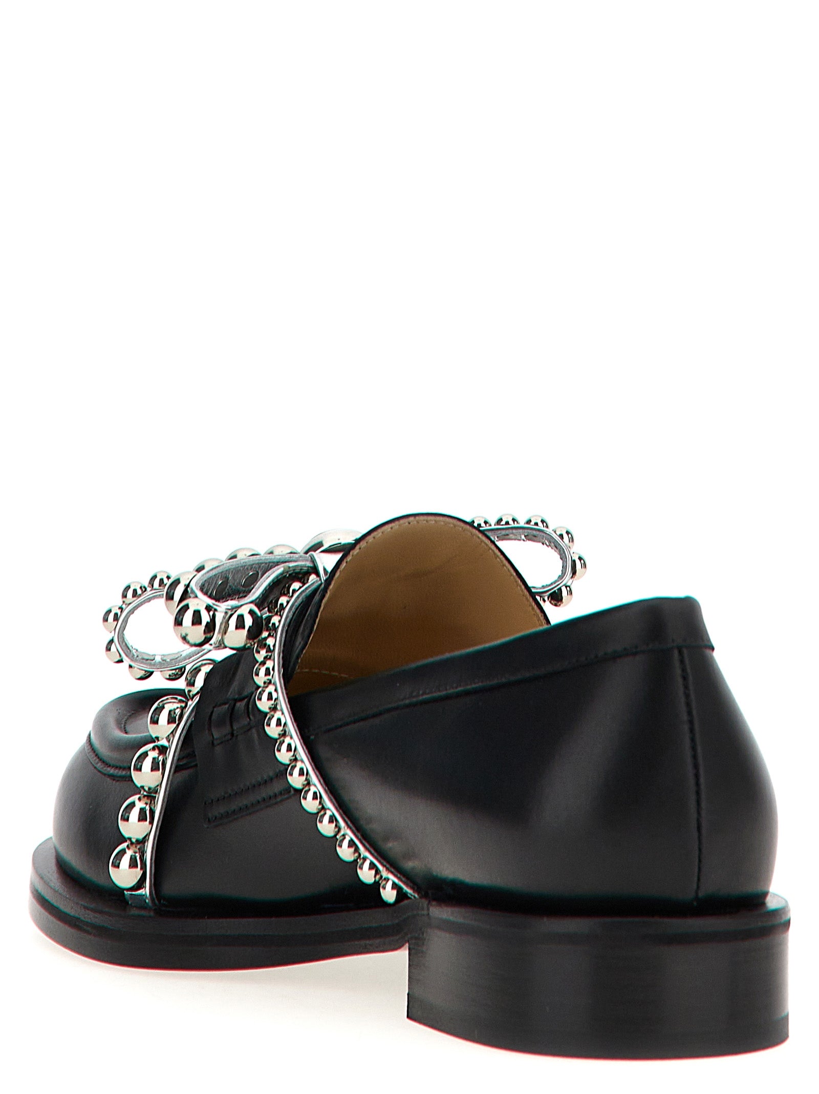 MACH & MACH Black Leather Loafers