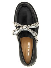 MACH & MACH Black Leather Loafers