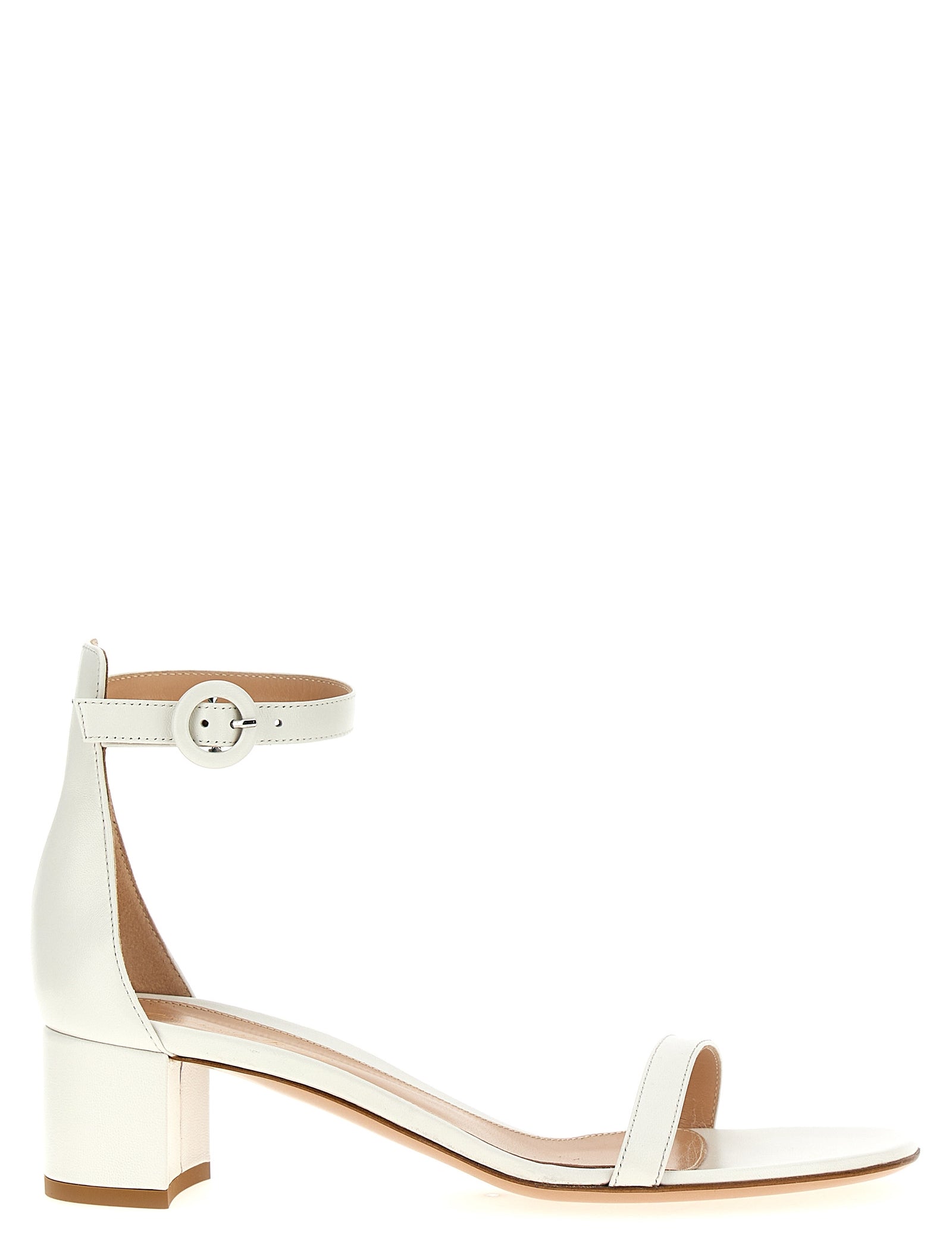 Gianvito Rossi White Leather Flat Sandals