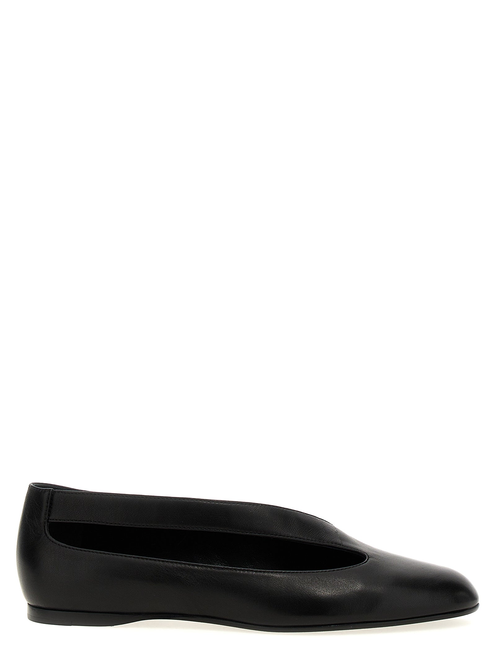 Khaite Black Lamb Leather Ballet Flats