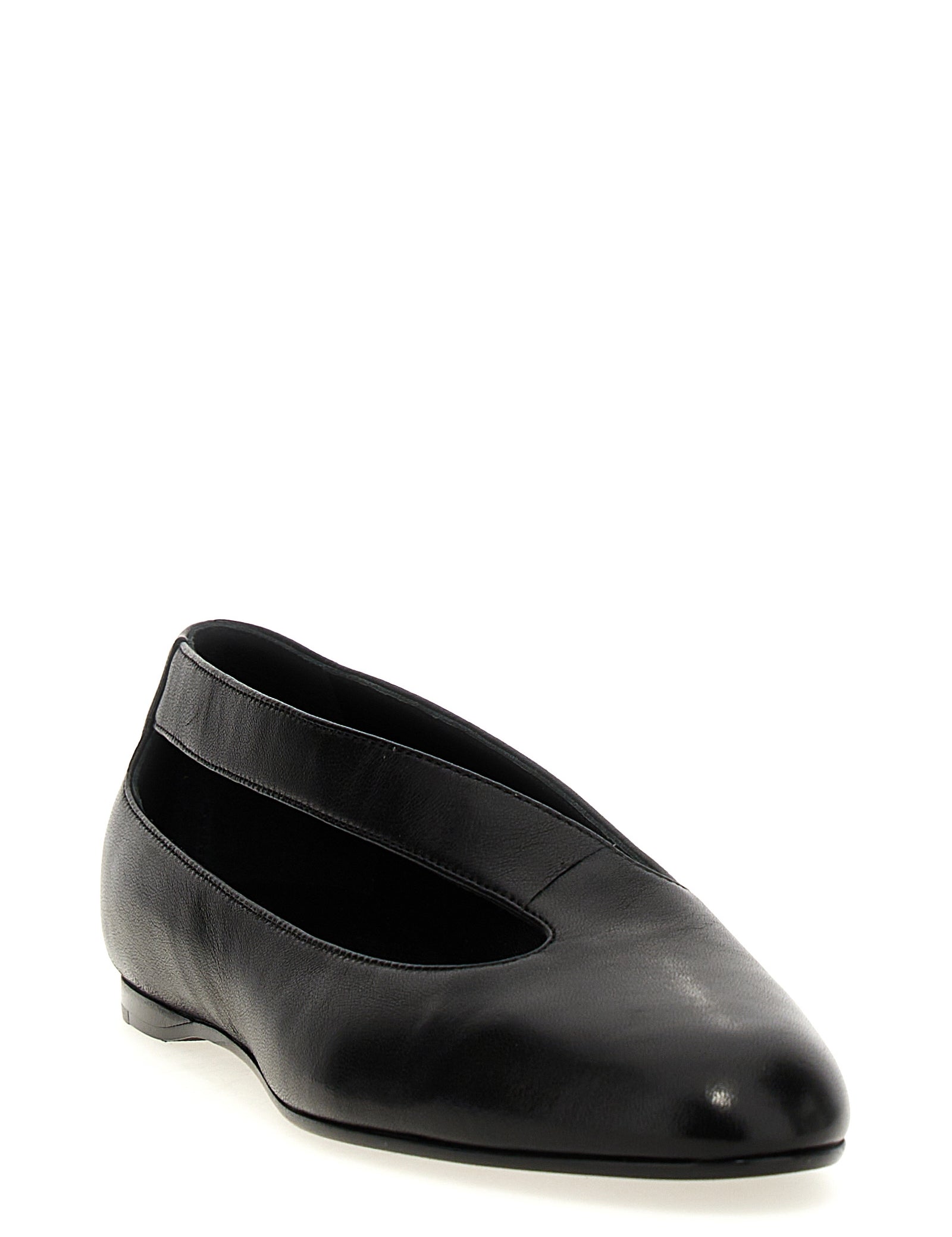 Khaite Black Lamb Leather Ballet Flats