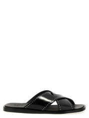 Church's Black Calf Leather Slides