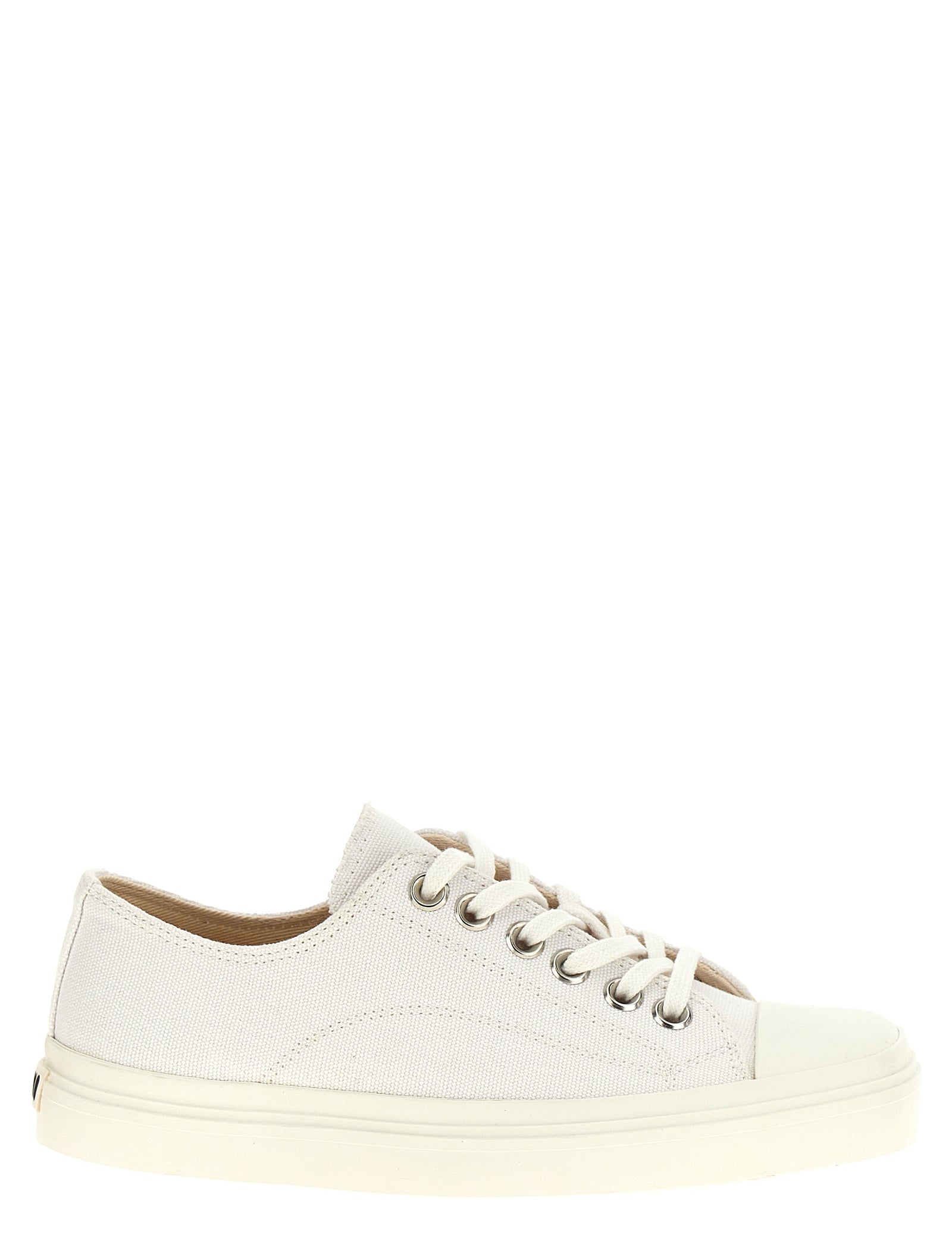 Moschino White Cotton Low Top Sneakers