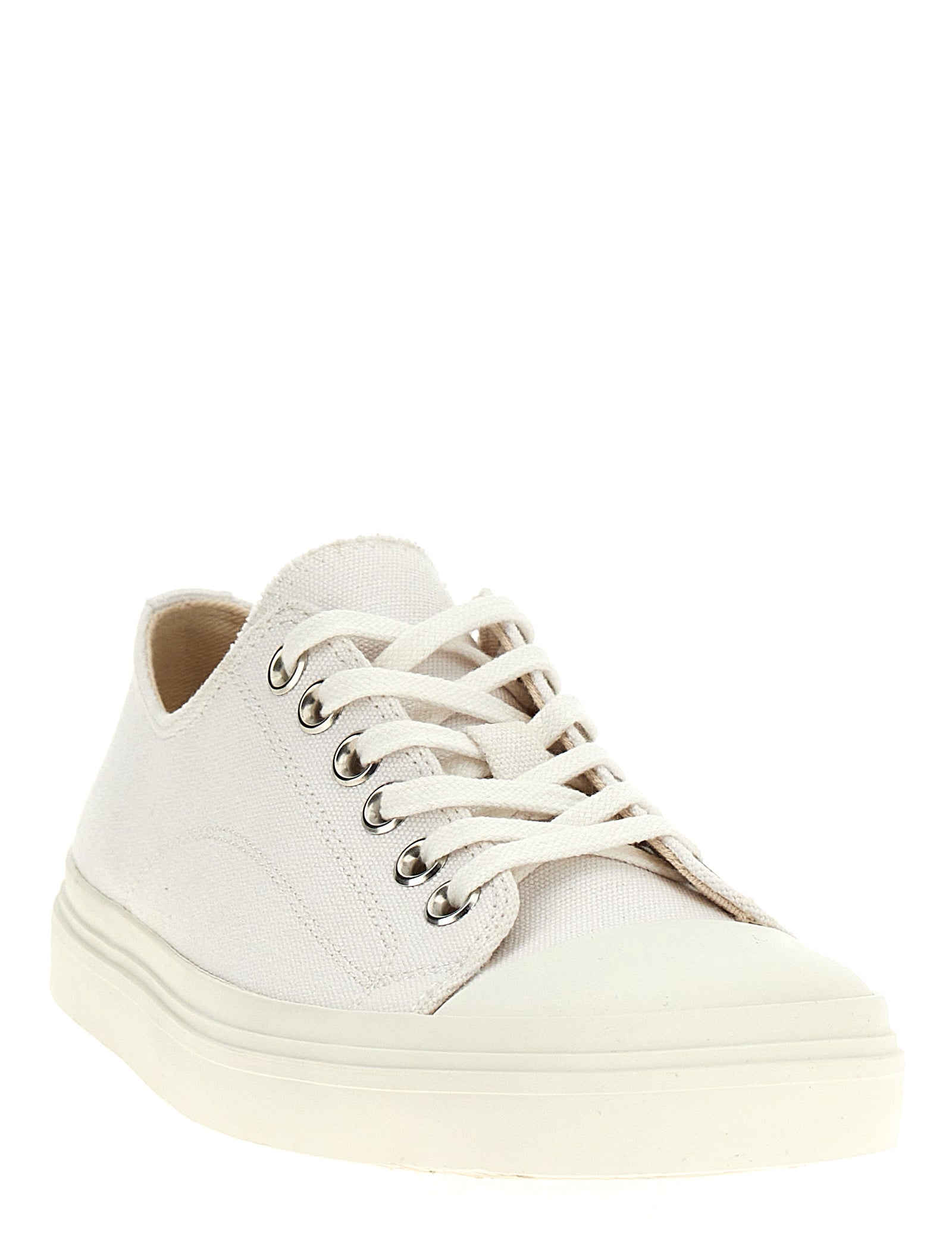 Moschino White Cotton Low Top Sneakers