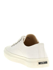 Moschino White Cotton Low Top Sneakers