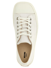 Moschino White Cotton Low Top Sneakers