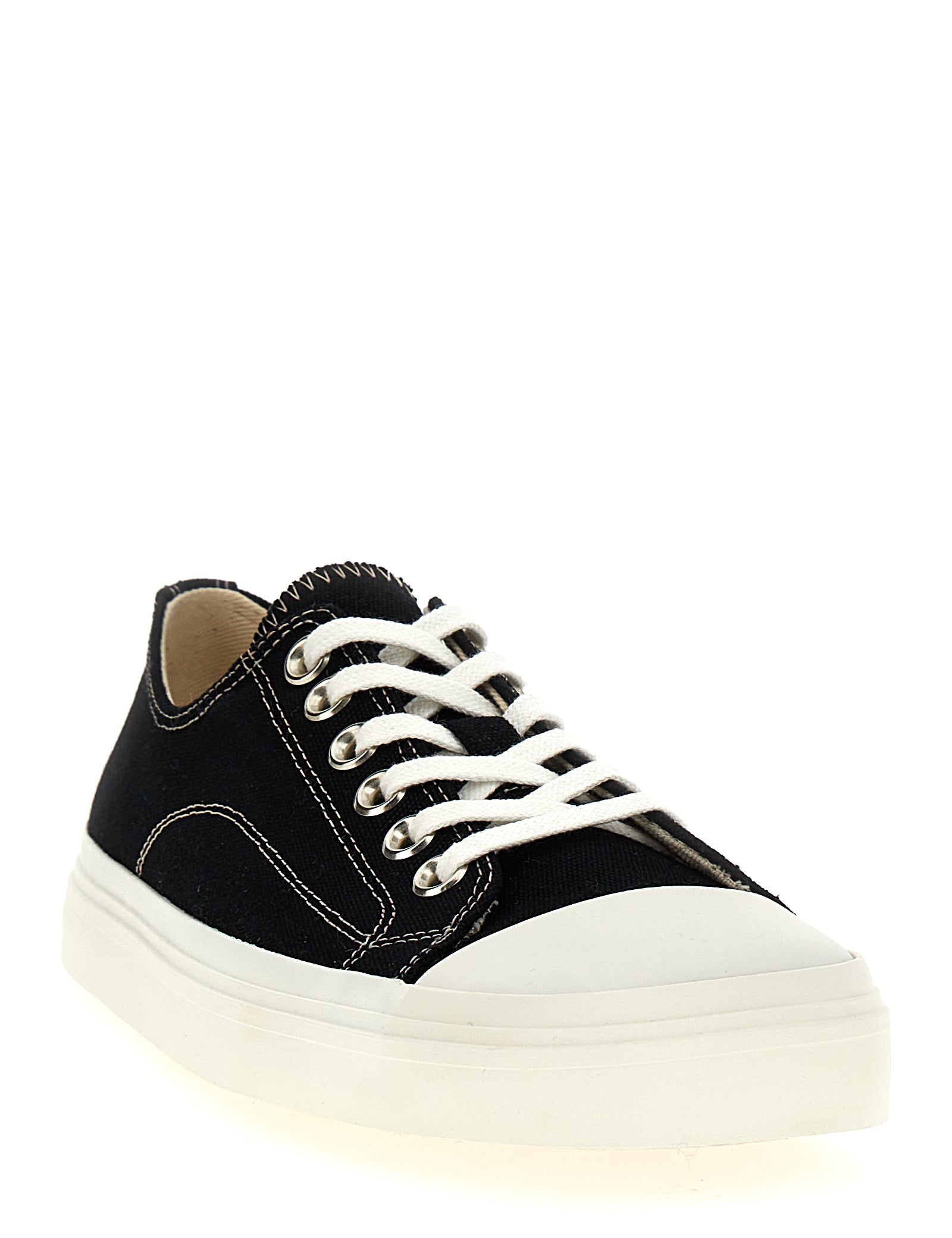 Moschino Black Cotton Low Top Sneakers