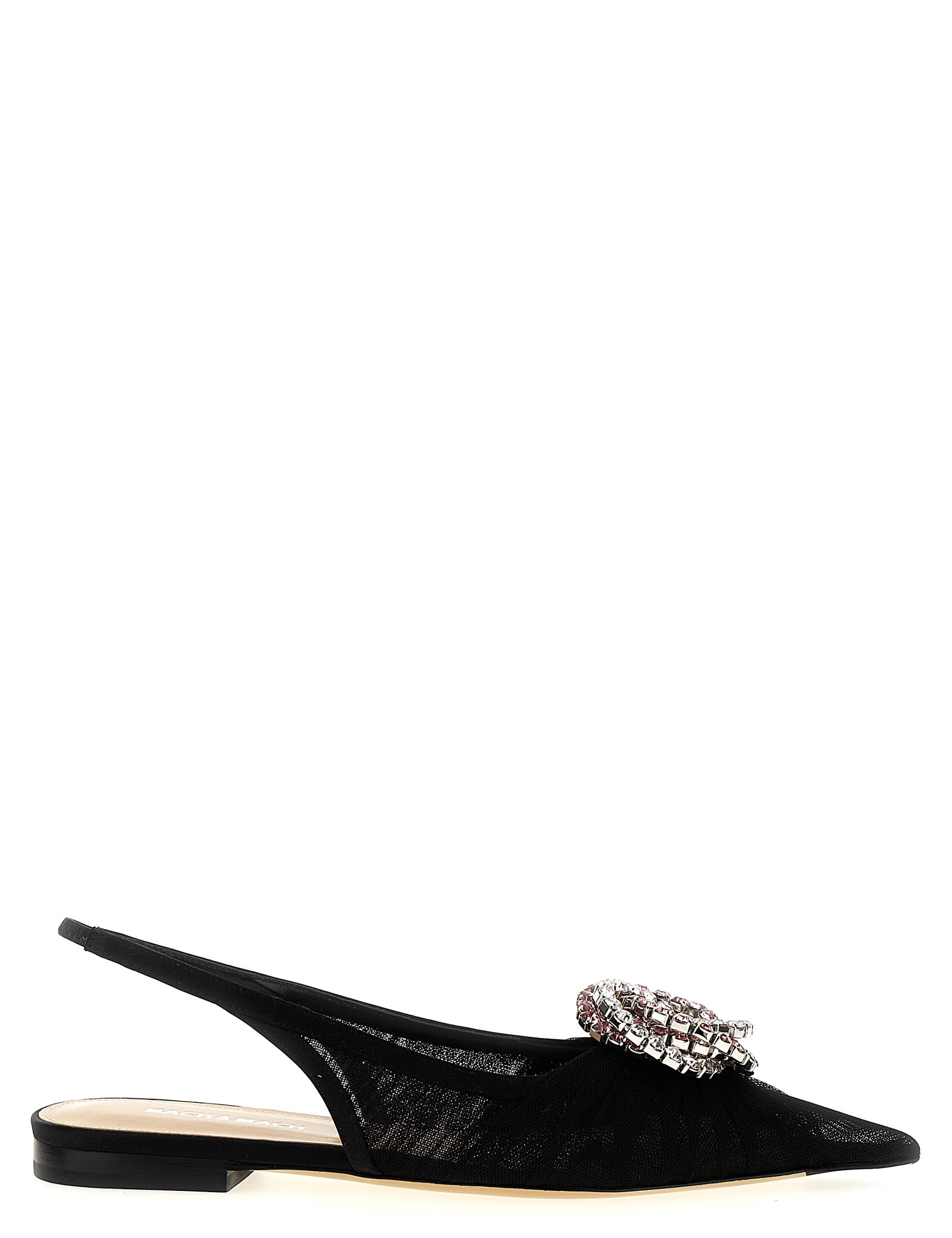 MACH & MACH Black Polyamide Ballet Flats