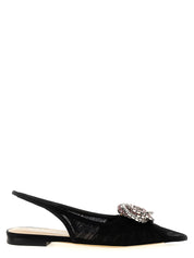 MACH & MACH Black Polyamide Ballet Flats