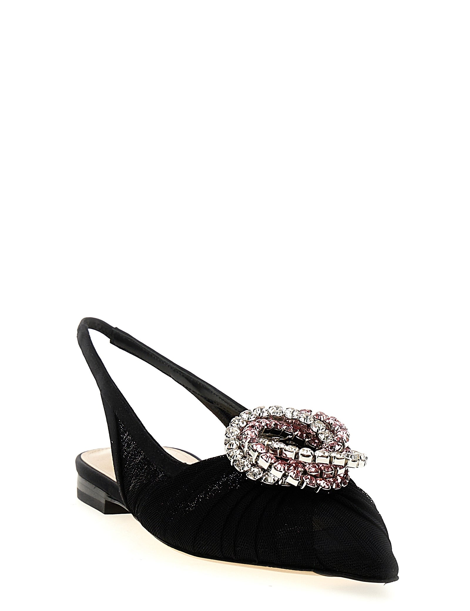 MACH & MACH Black Polyamide Ballet Flats