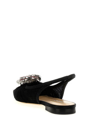 MACH & MACH Black Polyamide Ballet Flats