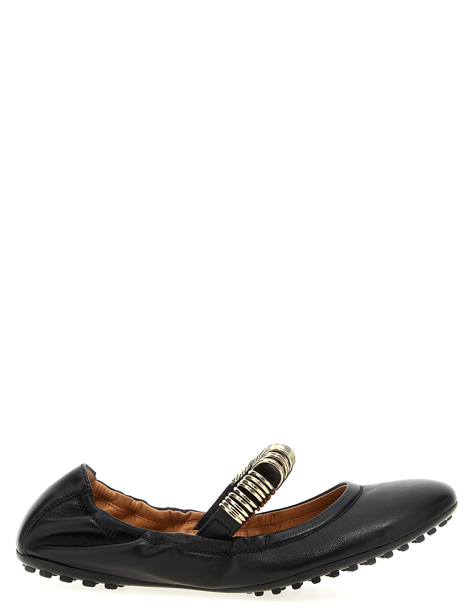 Tod's Black Lamb Leather Ballet Flats