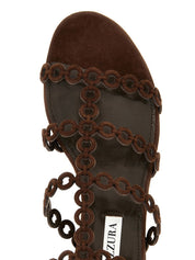 Aquazzura Brown Goatskin Flat Sandals
