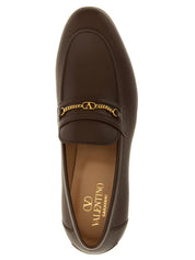 Valentino Garavani Brown Goatskin Slip-On Loafers