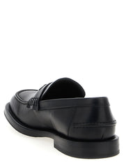 Moschino Black Velvet Leather Slip-On Loafers