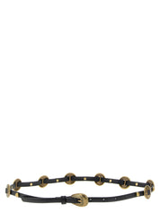 PINKO Black Calfskin Thin Belt