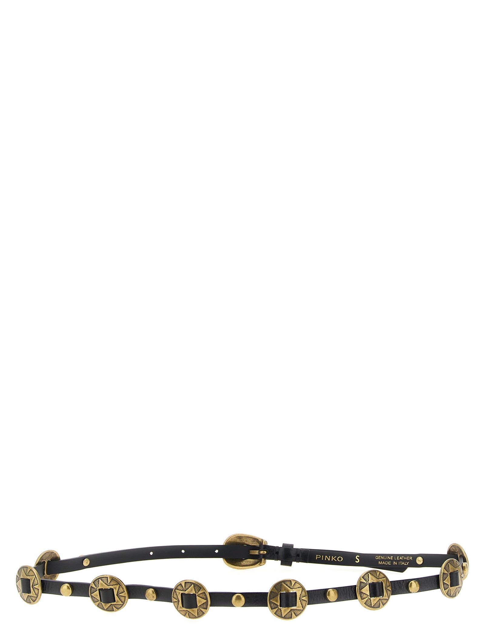 PINKO Black Calfskin Thin Belt
