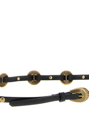 PINKO Black Calfskin Thin Belt
