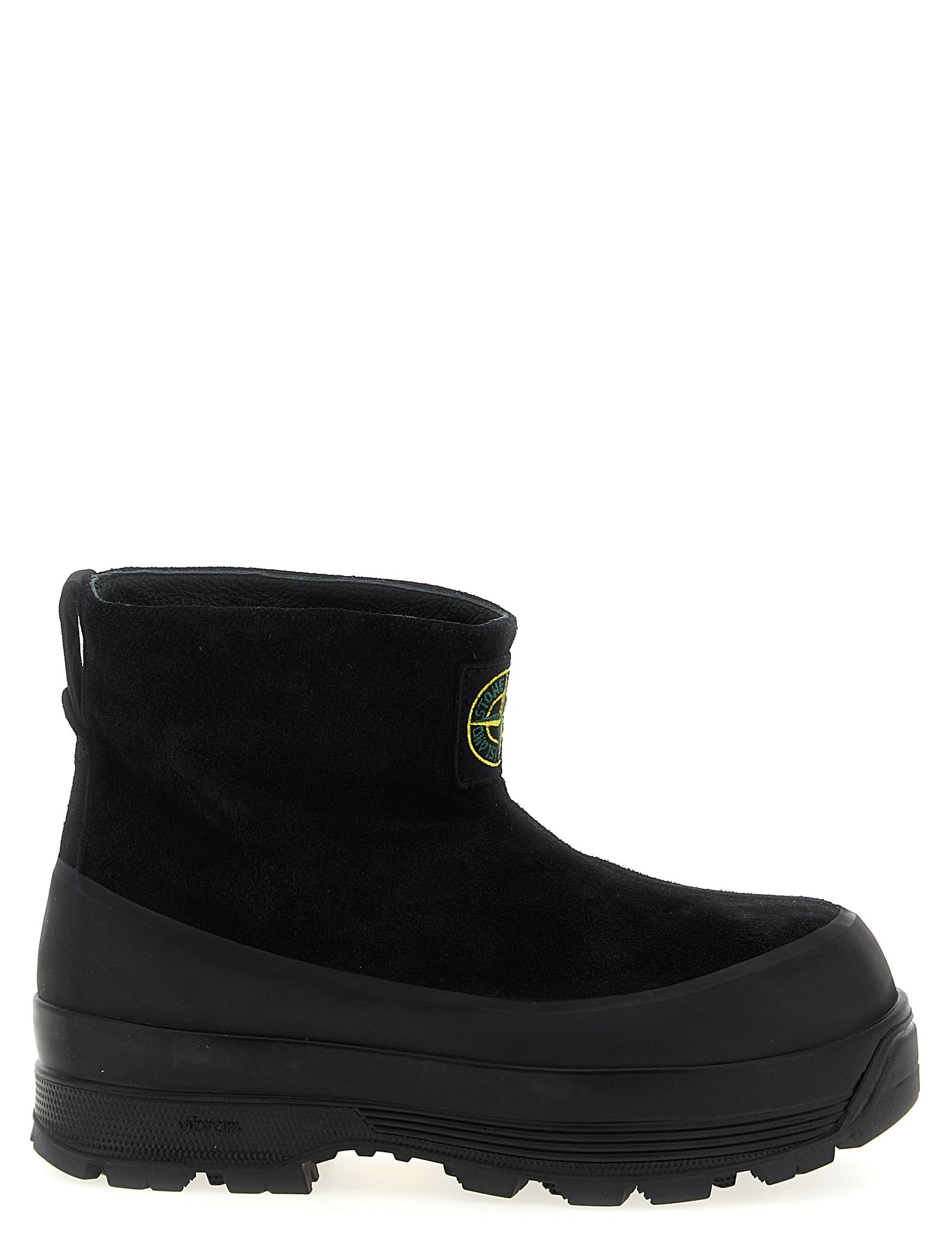 Stone Island Black Rubber Ankle Boots