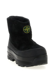 Stone Island Black Rubber Ankle Boots