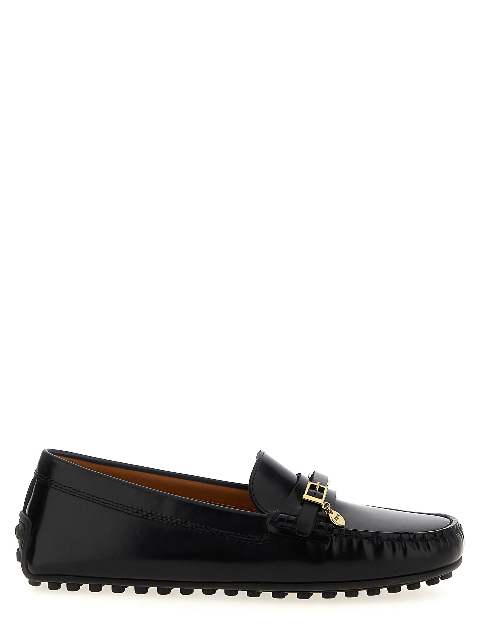 Tod's Black Calfskin Slip-On Loafers