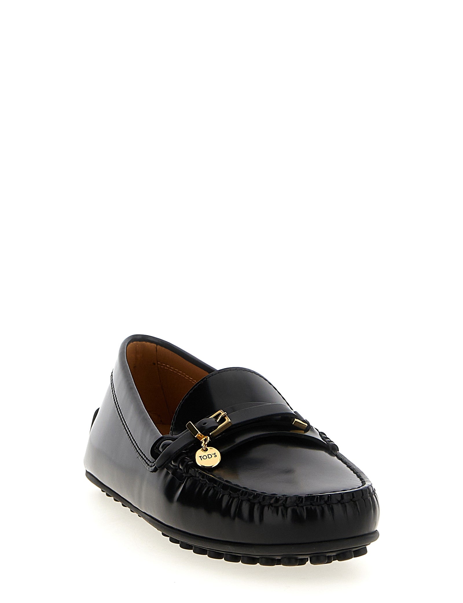 Tod's Black Calfskin Slip-On Loafers