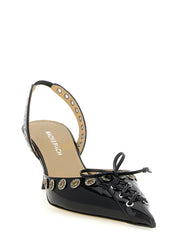 MACH & MACH Black Calfskin Mid Heel Pumps
